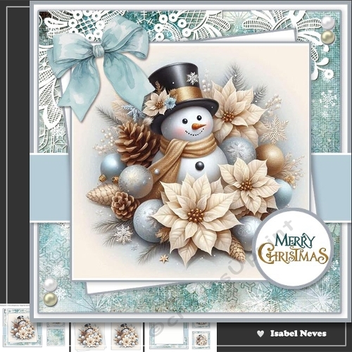 cup1385354_2073 - Happy Jolly Poinsettia Snowman