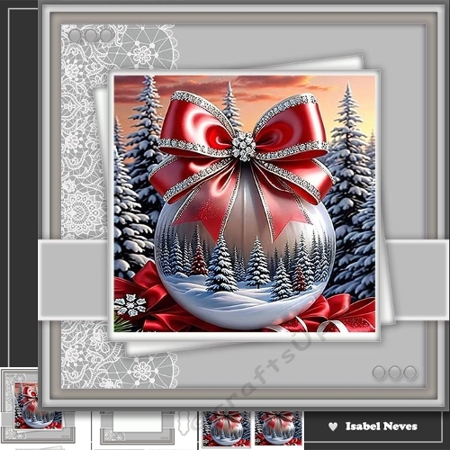 6x6 Winter Scene Beautiful Bauble 2