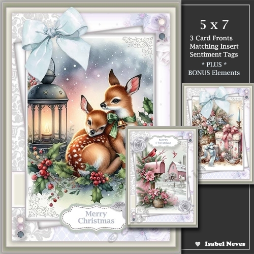  Set of 3 ~ Beautiful Christmas Greetings