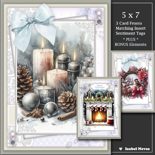  Set of 3 ~ Beautiful Christmas Greetings 2