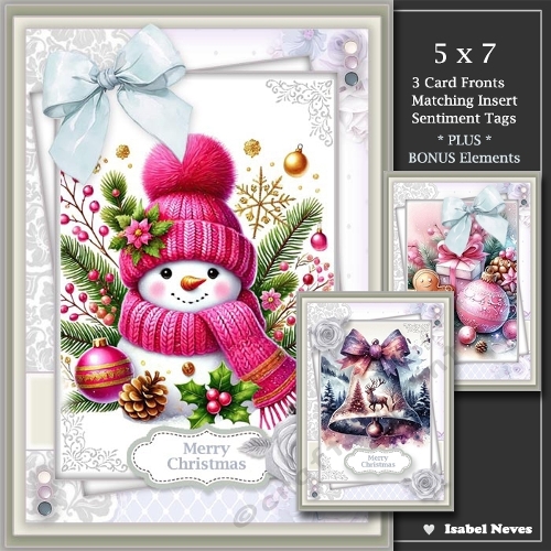  Set of 3 ~ Beautiful Christmas Greetings 4