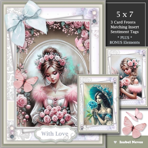  Set of 3 ~ Lovely Lady Lace Blooms 2