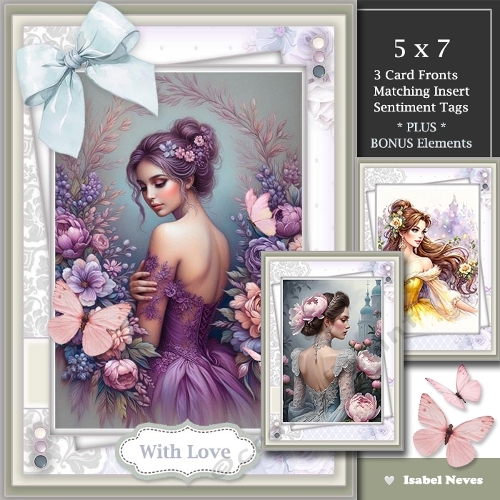  Set of 3  ~ Lovely Lady Blooms
