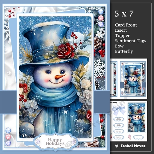 Sparkling Winter Happy Snowman