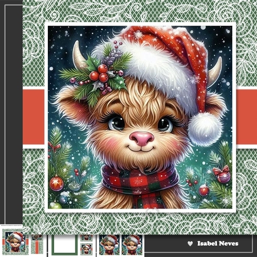 Happy Merry Christmas Highland Cow