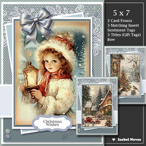 Set Of 3 ~ Vintage Classic Christmas Greetings