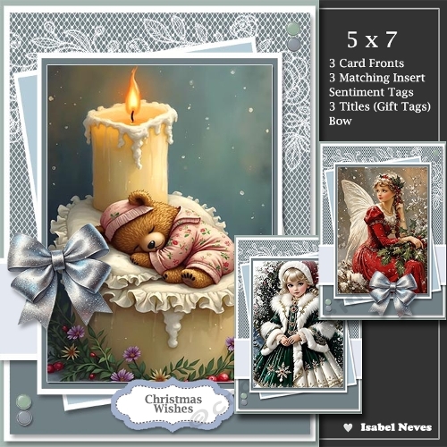 Set Of 3 ~ Lovely Lace Christmas Greetings 2