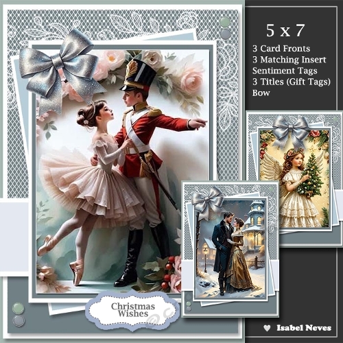 Set Of 3 ~ Lovely Lace Christmas Greetings 3