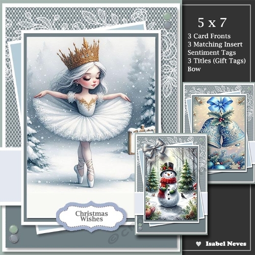 Set Of 3 ~ Lovely Lace Christmas Greetings 4