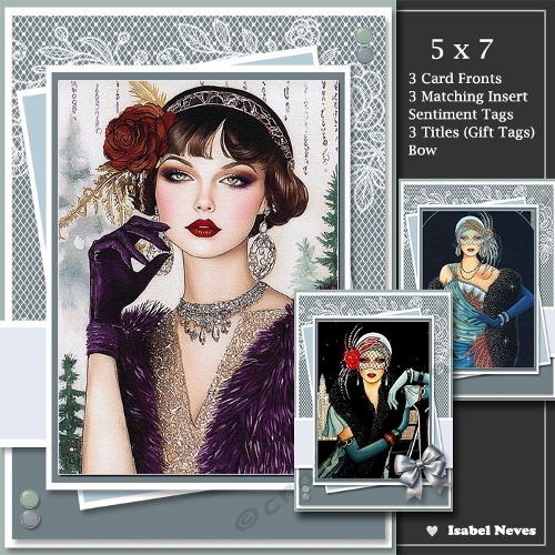 Set Of 3 ~ Lovely Lace Festive Deco Ladies