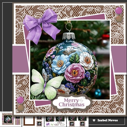 Beautiful Lace Floral Christmas Bauble