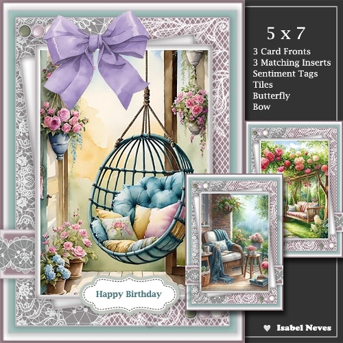 Set Of 3 ~5x7 Country Charm Greetings
