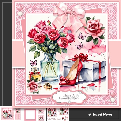 Pretty In Pink Lace Floral Birthday Wishes