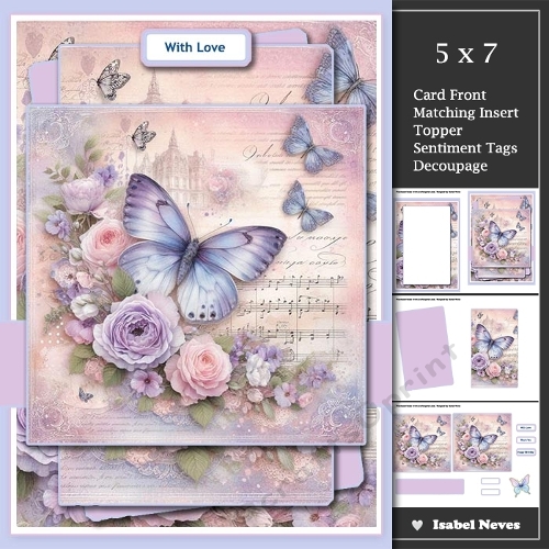 5x7 ~ Blossoms And Butterfly Wishes