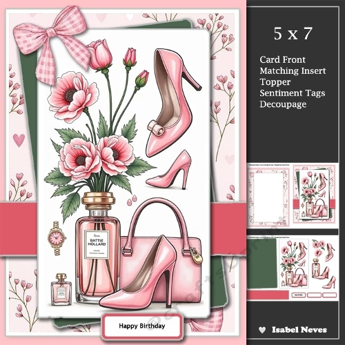5x7 ~ PerfumeShoesFlowersAndBag