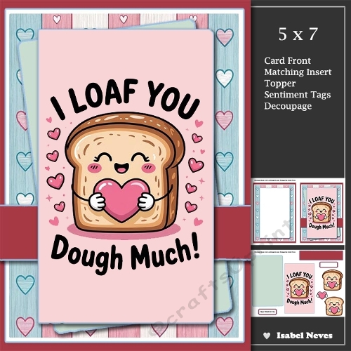 5x7 ~ I Loaf You Dough Much