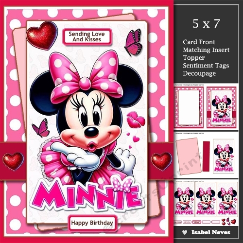 5x7 ~ Minnie Sending Love And Kisses