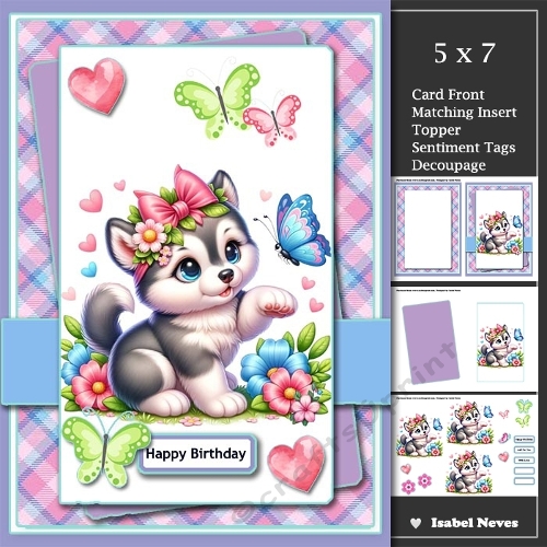5x7 ~ Cute Puppy Birthday Wishes