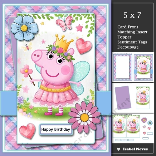 cup1422030_2073 - 5x7 ~ Peppa Pig Birthday Wishes