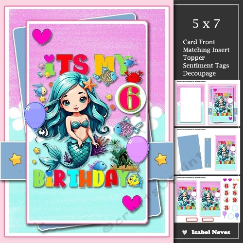 5x7 ~ Little Mermaid Birthday