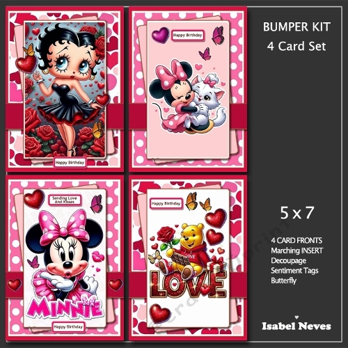 5x7 ~ Bumper Kit ~ Love Hugs And Kisses Birthday Wishes