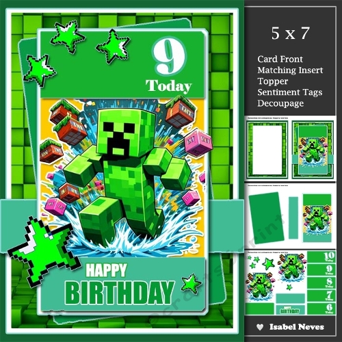 5x7 ~ Minecraft Explosive Birthday All Ages - CUP1422989_2073 ...