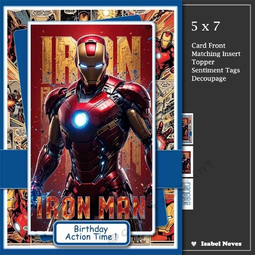5x7 ~ Birthday Action Time ~ Iron Man