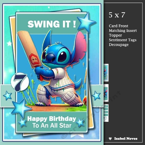 5x7 ~ Swing It ~ Birthday All Star ~ Cricket