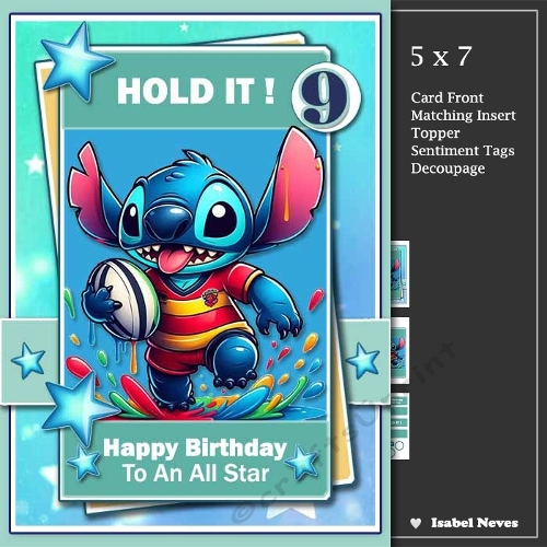 5x7 ~ Hold It ~ Birthday All Star ~ Rugby