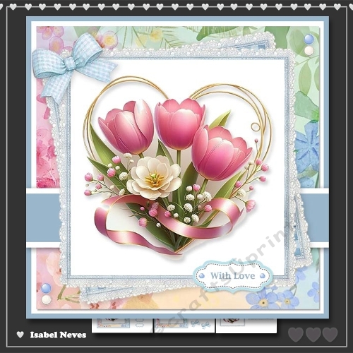 6x6 ~ Spring Flower Heart Bouquet 4