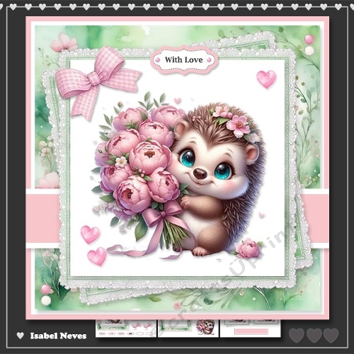 6x6 ~ Spring With Love Hedgehog