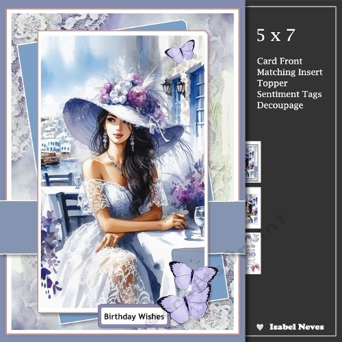 5 x 7 ~ Sea Breeze Lace And Lavender