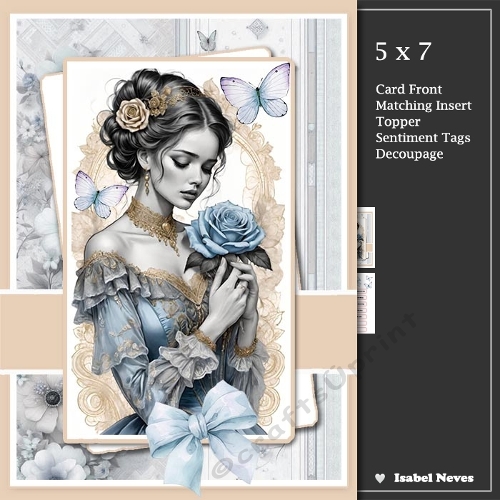 5x7 ~ Blue Rose