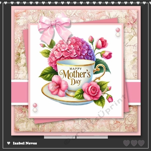 6x6 ~ Mothers Day Floral Teacup