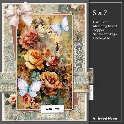 5x7 ~ Butterfly Rose Garden 