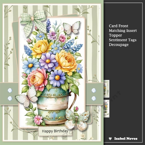 5x7 ~ Spring Butterfly Bouquet