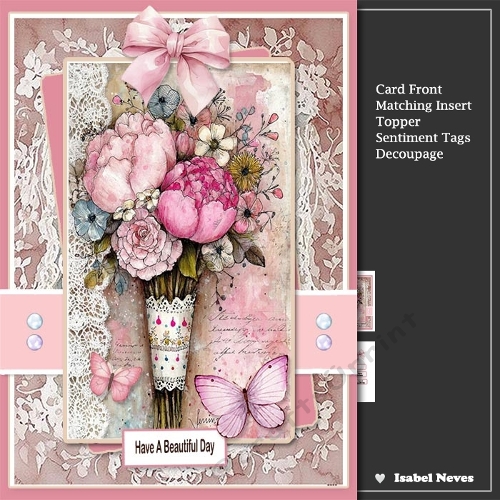 5x7 ~ Floral Lace Bouquet