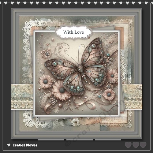 6x6 ~ Floral Lace Butterfly