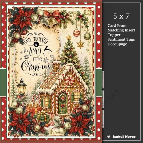 5x7 ~ Festive Ginger bread House
