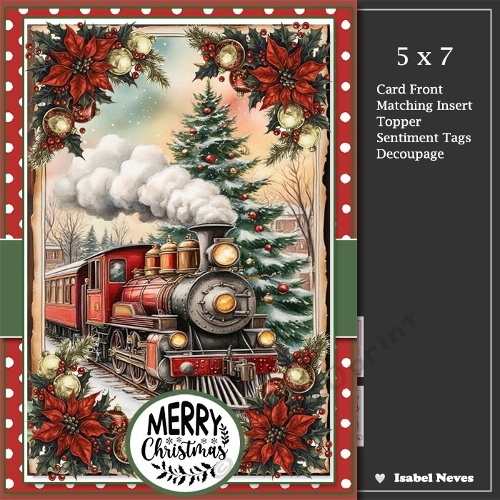 5x7 ~ Festive Christmas Train