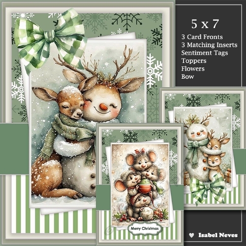 5x7 ~ Set Of 3 Christmas Wishes 6