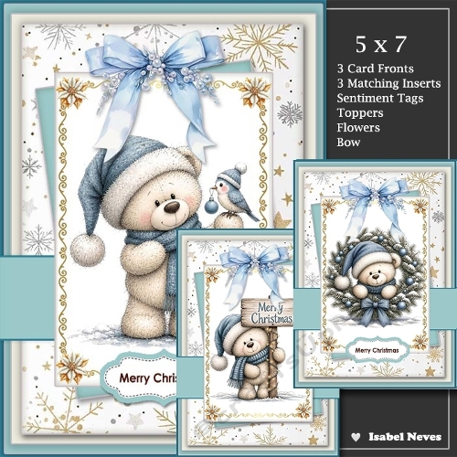 5x7 ~ Set Of 3 Cutest Christmas Animals 2