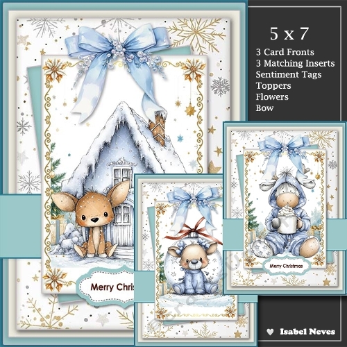 5x7 ~ Set Of 3 Cutest Christmas Scenes