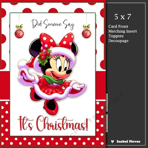 5x7 ~ Its Christmas _Minnie Mouse