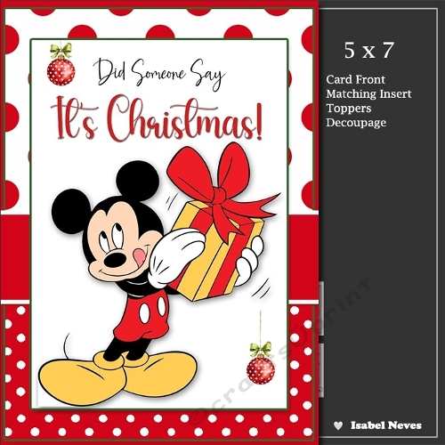 5x7 ~ Its Christmas _Micky Mouse