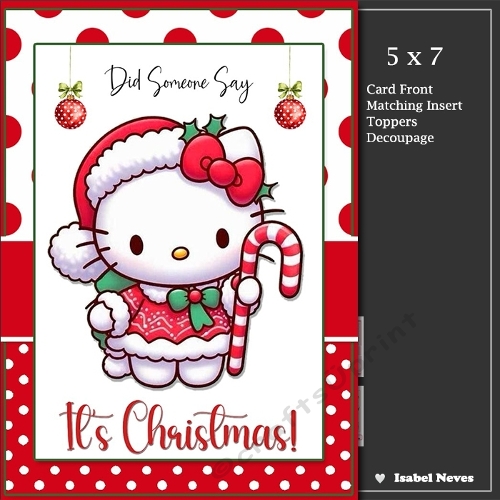 5x7 ~ Its Christmas Hello Kitty