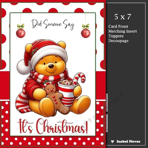5x7 ~ Its Christmas Winnie