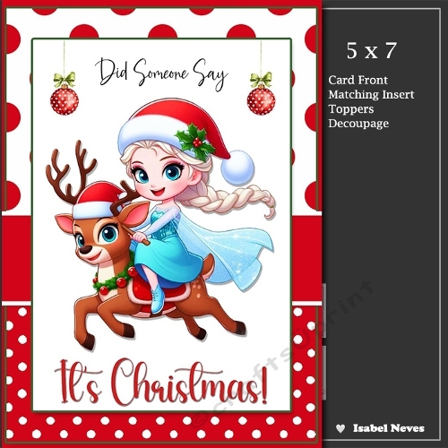 5x7 ~ Its Christmas Elsa