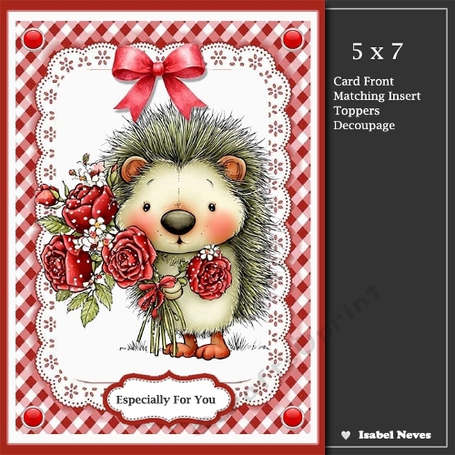 5x7 ~ Bouquet Hedgehog