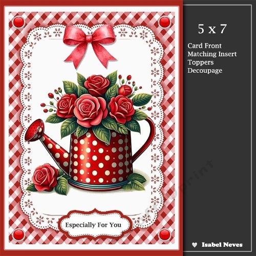 5x7 ~ Lovely Country Rose Vases